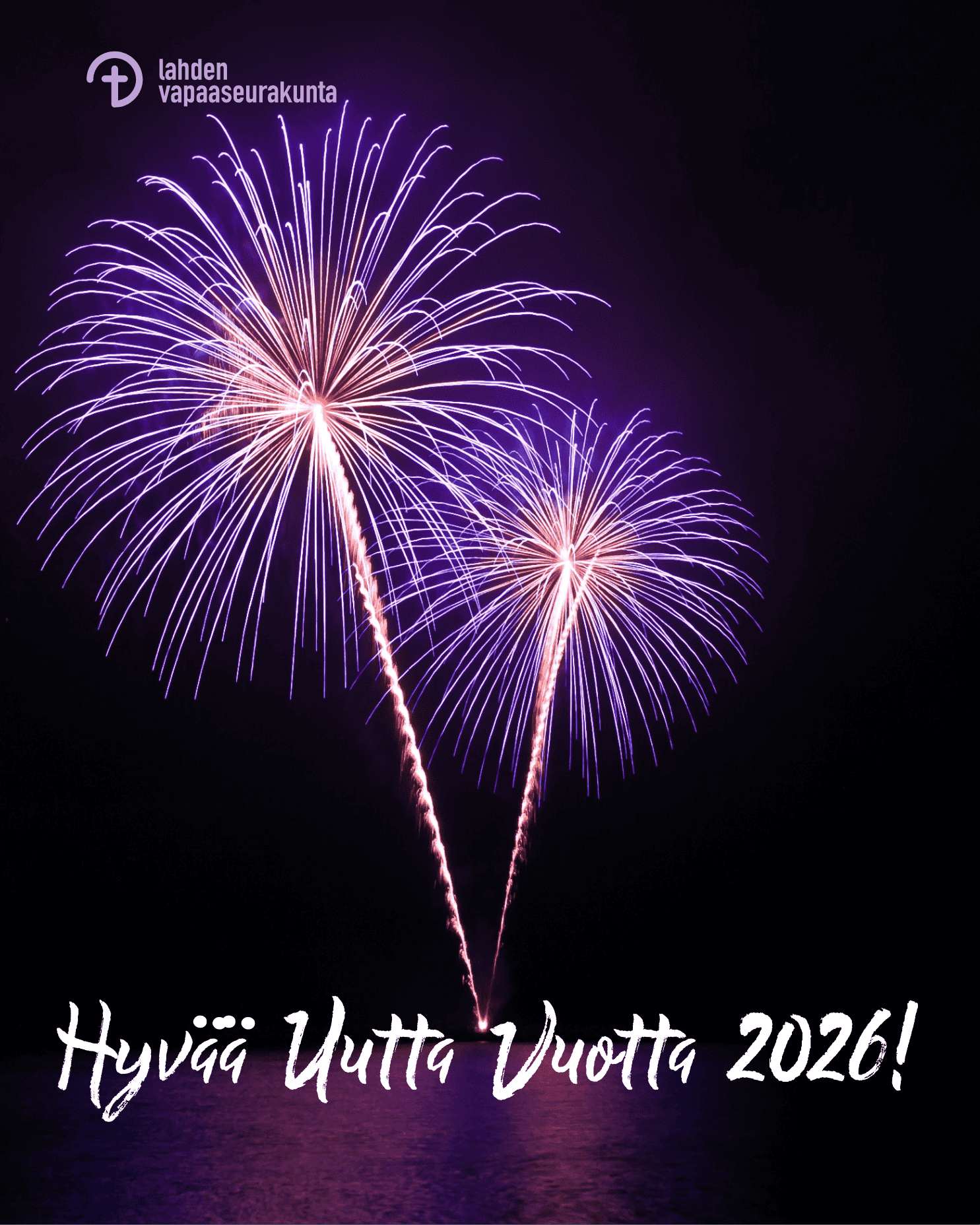 Uusi vuosi, raketteja taivaalla.