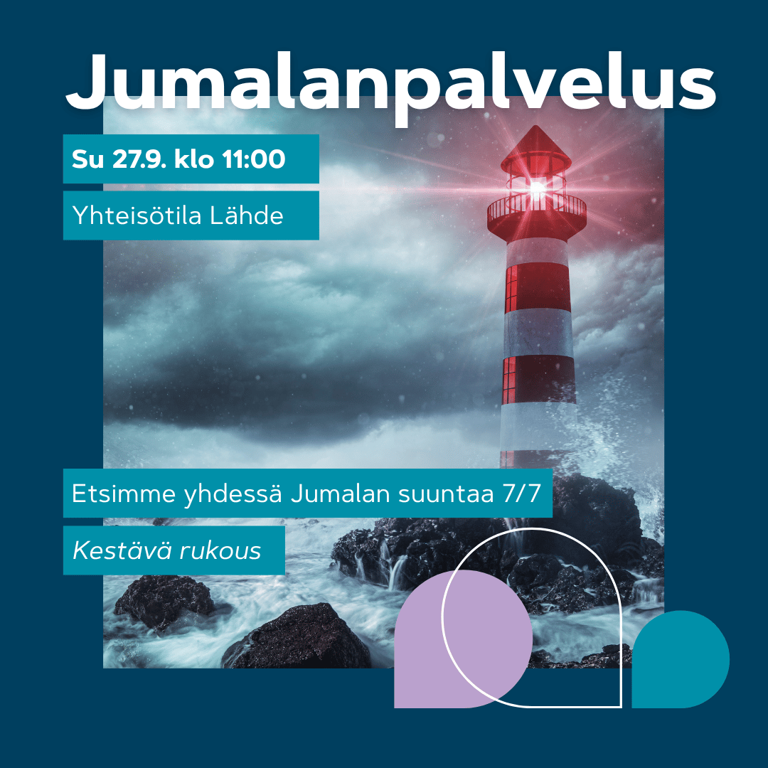 Majakka loistaa myrskyisellä rannalla aaltojen keskellä, kuvastaen kestävää rukousta ja toivoa vaikeuksissa.