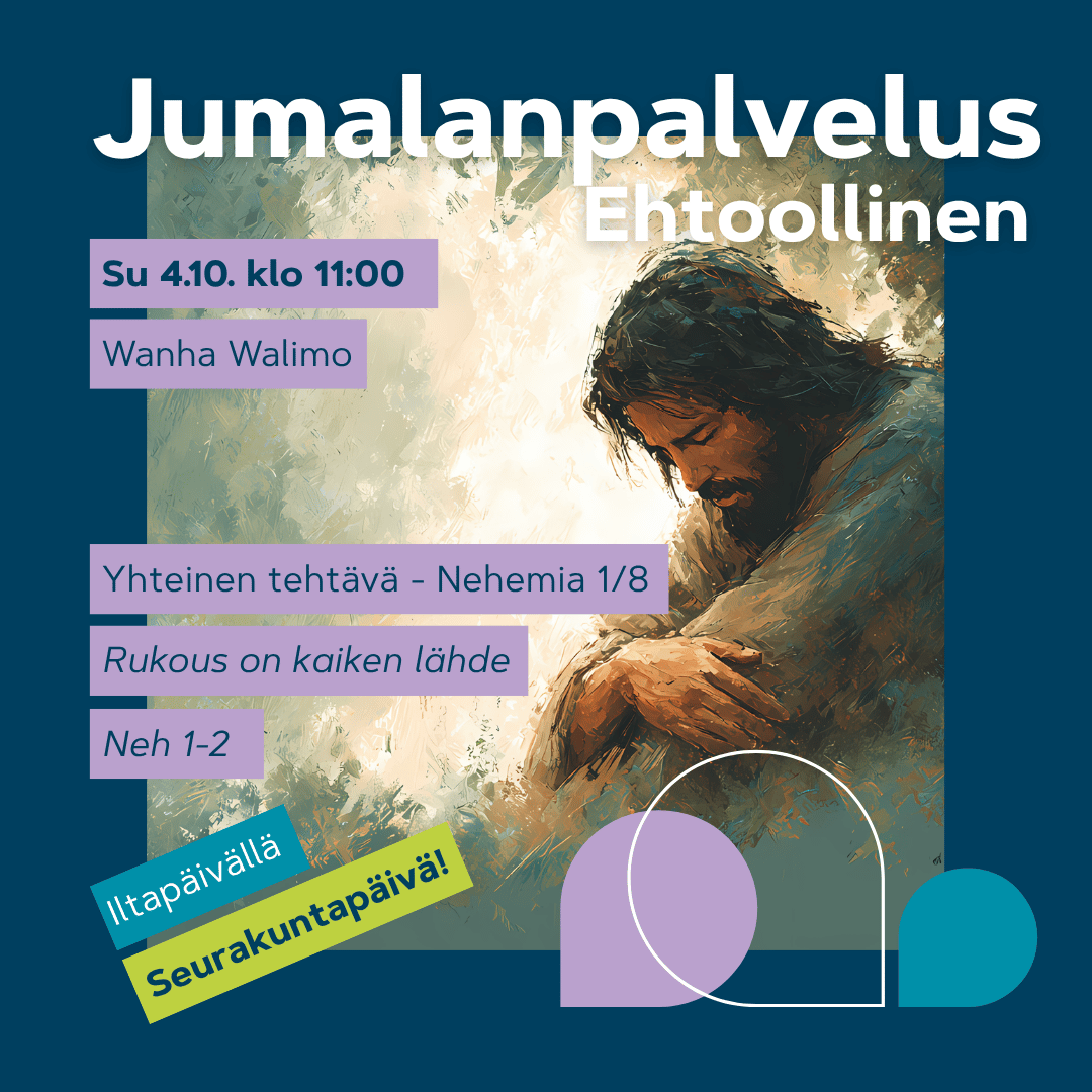 Maalaus, jossa mies rukoilee hiljaisuudessa pää painuneena, kuvastaen rukousta, luottamusta ja Jumalan läheisyyttä.